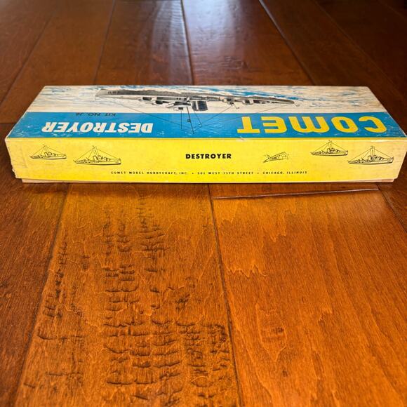 Vintage Comet Model Hobbycraft Inc. Destroyer Kit No. J6 Wood Model Kit 1940s - Picture 3 of 11